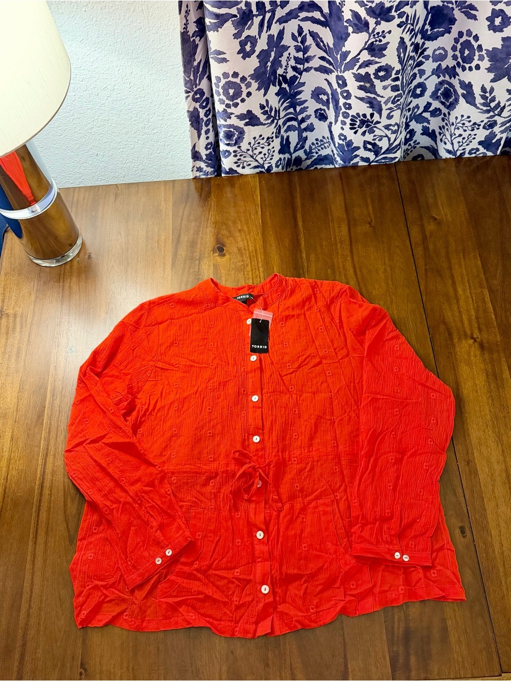 Torrid Red Lightweight Button-Up Shirt Jacket